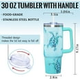 thumbnail image 2 of 30 Oz Sea Turtle Tumbler with Handle and Straw, Insulated Stainless Steel Coffee Travel Cup Mug Water Bottle, Christmas Unique Cute Sea Turtle Gifts for Women Turtle Lovers Mom Men, 2 of 6