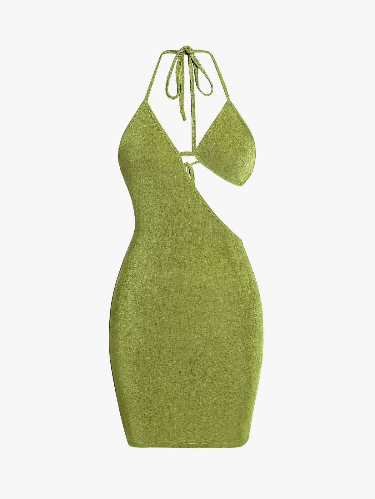 ZAFUL for Women Sexy Prom dress Cocktail Party Dress Backless Bra Cutout  Jersey Halter Slinky Dress Green XL - Walmart.com