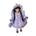 thumbnail image 2 of MERIGLARE Ceramic Doll 45cm Porcelain Beautiful Woman for Girls Friend Desk Decoration Violet, 2 of 9