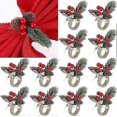 thumbnail image 1 of 12 Pieces Christmas Napkin Rings Holder Pine Cones Poinsettia Pumpkin Wooden Napkin Rings Decor for Christmas Thanksgiving Birthday Party Supplies (Cl, 1 of 5