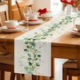 thumbnail image 5 of Green Eucalyptus Leaves Table Runner - 108 Inch Long Vintage Art Farmhouse Rustic Cotton and Linen Blended Dress Scarves Farmhouse Table Runner for Kitchen Dining, Coffee Table, 13" x 108", 5 of 8