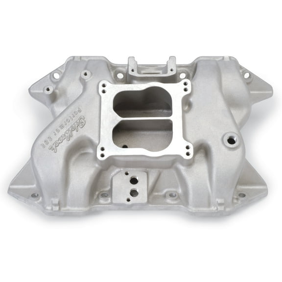 Edelbrock 2186 Performer 383 Intake Manifold; Satin Finish; EGR/Non-EGR; Idle-5500 rpm; For 4 bbl Carbs;