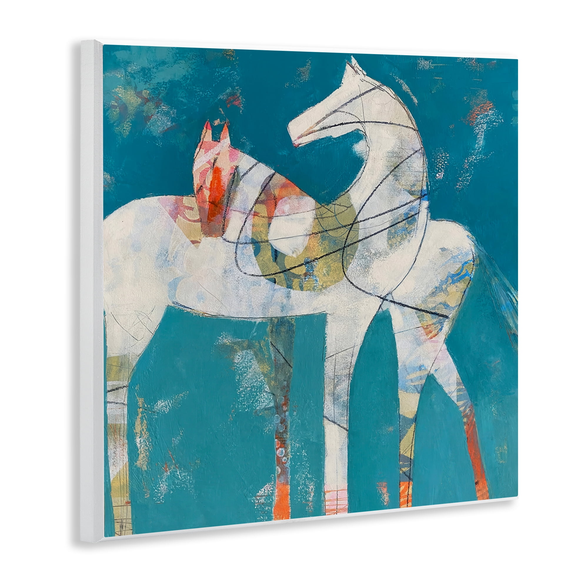 In Sync Abstract Horse Pair Wall Plaque Art, design by Dianna Fritzler