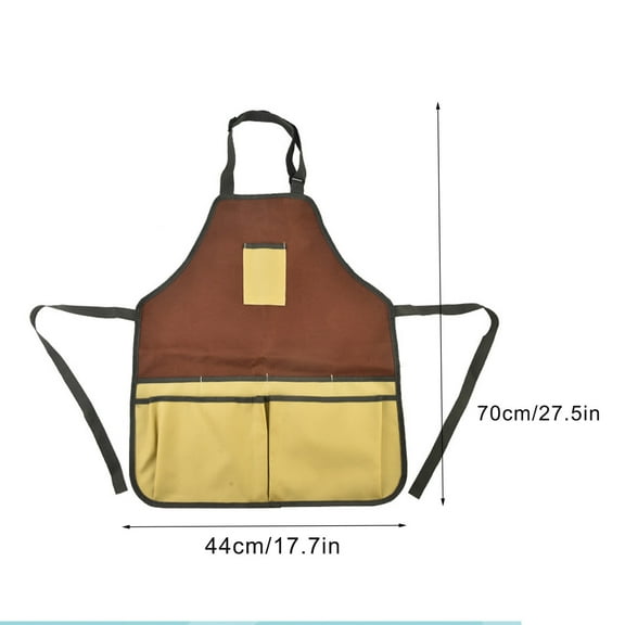 WNFJR Gardening Apron with Pockets, Oxford Cloth Garden Work Multi-Purpose Apron with Adjustable Strap & 7 Pockets for Men Women