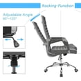 thumbnail image 4 of JJUN Ergonomic Office Desk Chair, Executive Ribbed Mid-Back PU Leather Conference Room Chair Adjustable Swivel Chair with Arms (1, Bicolor Vintage Grey), 4 of 16