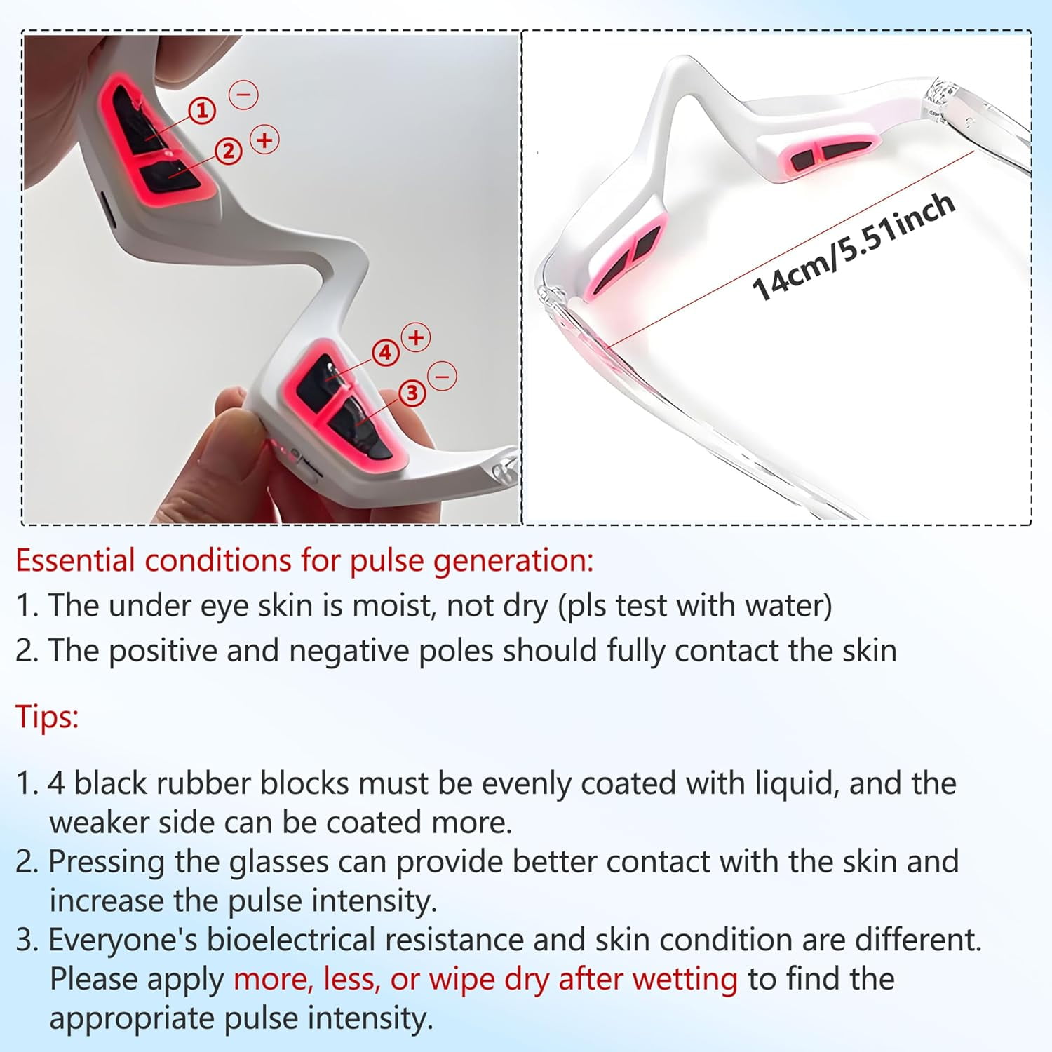 Under Eyes Red Light Therapy Massager Glasses,Microcurrent Eye face led red light Beauty Device under Eye Massager Eyes Bag Remover for Reduce Dark Circles Puffiness Wrinkles Relax Eye Strain