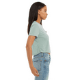 thumbnail image 5 of BELLA + CANVAS Flowy Crop Tee for Women, Short Sleeve Crewneck T-Shirt, Dusty Blue, L, 5 of 5