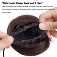 thumbnail image 2 of Benehair 100% Human Hair Pieces Extensions Messy Bun Scrunchies Updo Chignons Remy Hair Elastic Band Comb Clip Straight Brown Soft US, 2 of 7
