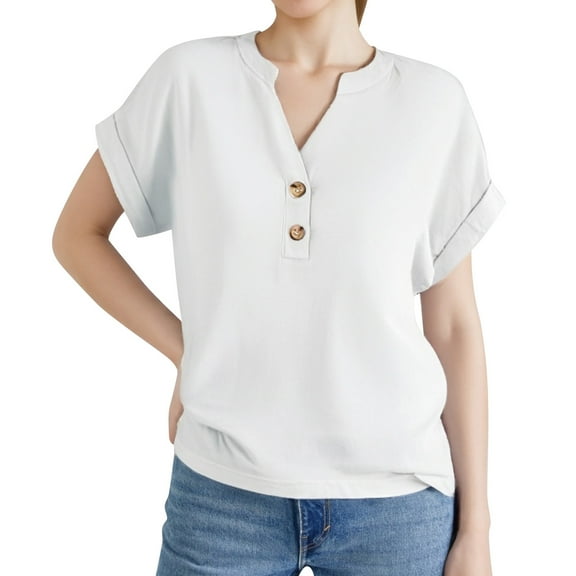 Women's Casual Solid Color Crew Neck Short Sleeve T Shirt Polyester/Spandex, Comfortable, Versatile, Multiple Sizes for Daily Use