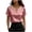 Pink, variant on Women's Satin Blouse Short Sleeve V Neck Pearl Embellished Trim Silky Dressy Elegant Tunic Top for Summer Khaki M