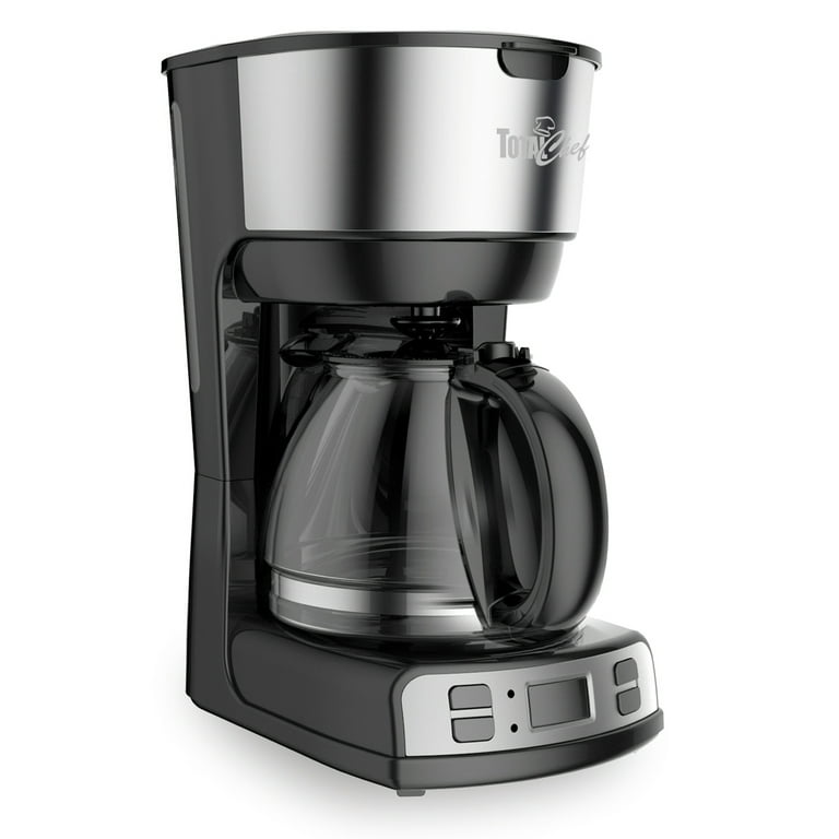 Coffeemaker ブラック・シルバー 約12カップ Total Chef Programmable 12-Cup Coffee Maker with Filter Black and