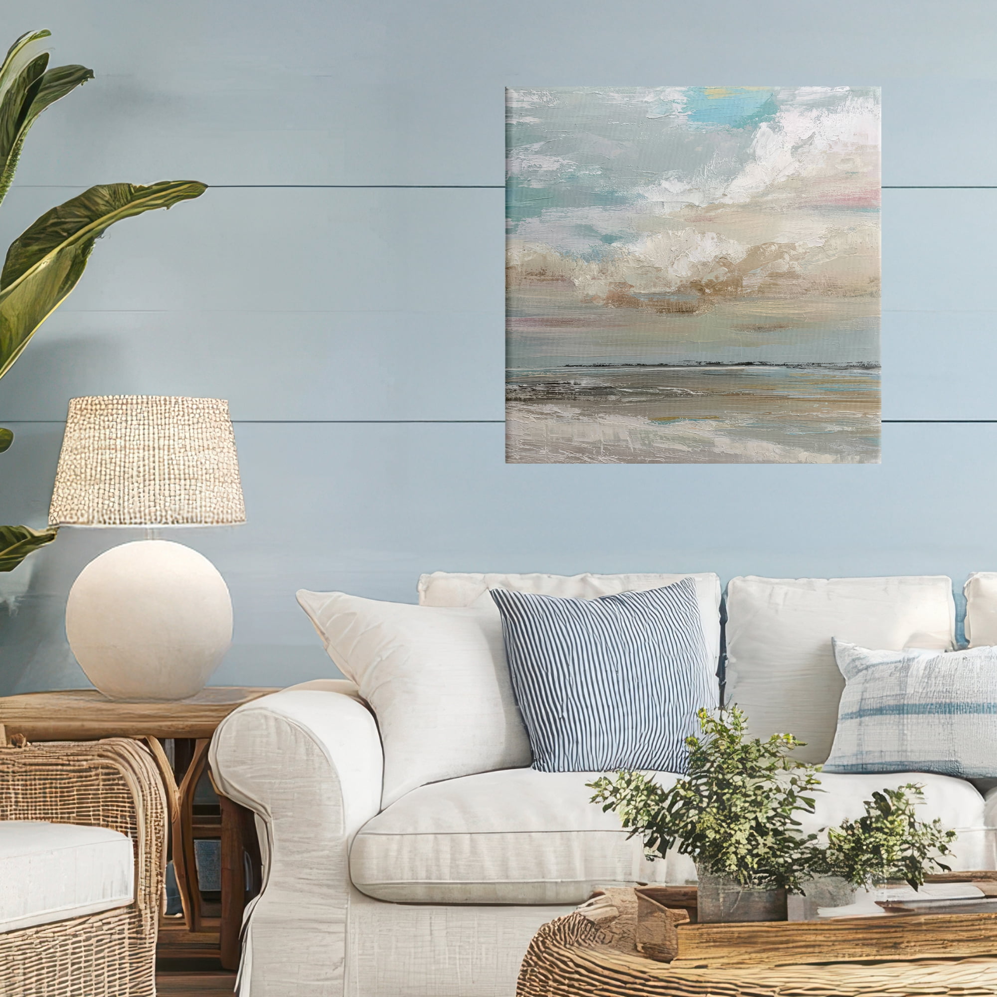 Stupell Industries Cloudy Beach Brushstrokes Canvas Wall Art, design by Kim Curinga