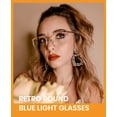 thumbnail image 3 of Cyxus Blue Light Glasses For Women Light TR90 Blue Light Blocking Eyeglasses Round Cat Eyes Computer Eyewear Anti Eye Strain Glasses（Crystal）, 3 of 8
