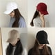 thumbnail image 2 of Gorro de estilo coreano para mujer, gorra que combina con todo, Otoño e Invierno, Color sólido, aleros curvos, gorra de béisbol profunda a la moda para hombre, 2 of 6