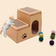 thumbnail image 2 of Almohadilla para rascar gatos Yuyangstore Juguete interactivo Plegable Cueva de Mueble Gatitos, 2 of 8