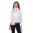 thumbnail image 2 of FORMRS Womens Scarf Winter Soft Long Big Warm Shawls Wrap Tassel Scarves, Light Blue Stripes, 2 of 9