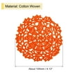 thumbnail image 2 of Fabric Coasters, 8pack 4" - Cotton Woven Crochet Doilies, Lace Embroidery Cup Mat with Floral Pattern (Orange), 2 of 5
