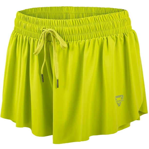 2 in 1 Flowy Running Shorts for Women Gym Yoga Athletic Womens Workout