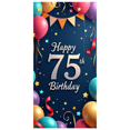 thumbnail image 2 of LUUFILx 75th Birthday Celebration Banner Polyester Background Decoration for Party Supplies Backdrop Photography Props Happy Birthday Decors, 2 of 9