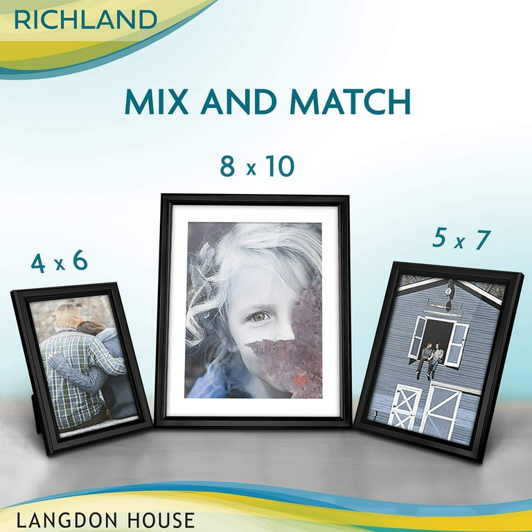 Langdon House 11x14 Almond White Picture Frames w/ Mat for 8x10
