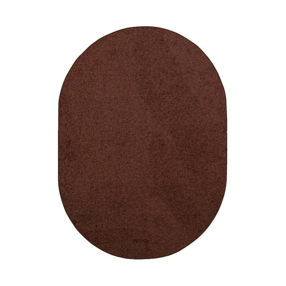 Furnish My Place Chocolate 2' x 20' Oval Solid Color Rug Made In Usa, Machine Made, Home Décor