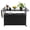 Black, variant on Gretop Outdoor Wicker Bar Cart, Rolling Patio Serving Cart with Glass Top & Wheels for Backyard Poolside Party, Black