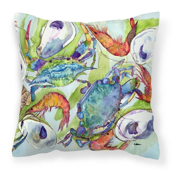 Carolines Treasures 8547PW1414 Crab Fabric Decorative Pillow 14HX14W multicolor