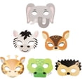 thumbnail image 2 of 12 piezas de mascarilla de animales máscaras para niños máscara animal encantadora mascarilla de papel favores de fiestas máscaras para niños, 2 of 6