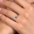 thumbnail image 4 of Gem Stone King 925 Silver and 10K Yellow Gold Persian Blue Moissanite and Lab Grown Diamond Engagement Ring for Women | 1.04 Cttw | Round 5MM | Gemstone Birthstone | Size 9, 4 of 6