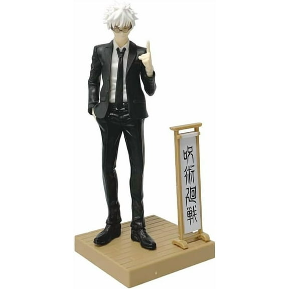New Geto Suguru, Gojo Satoru Figure, Crosstalk Black Suit Standing Figurine 17cm/6.7inch Handmade Cosplay PVC Statues Souvenirs for Anime Fans Gift (a)