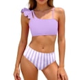 thumbnail image 3 of jiaxiM Baby Girl Swimsuit Two Piece Spaghetti Strap Tropical Floral Tankini with Shorts Lightweight Ruched Bathing Suit for Girls Rash Guard Mesh Summer Swimwear, 3 of 7