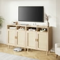 thumbnail image 3 of Set of 2 Rattan Buffet Cabinet, Kitchen Sideboard Cabinet with Storage, Accent Coffee Bar Cabinet, Modern Console Table for Kitchen Dining Room Entryway Living Room, 3 of 9