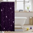 thumbnail image 3 of Manfei Dreamy Stars Shower Curtain 72Wx72L,Sprinkle Print Bathroom Curtain,Purple White, 3 of 5