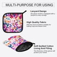 thumbnail image 3 of Yayeee Oven Mitts and Pot Holder Set of 2 Heat Resistant Kitchen Gloves Baking Hot Pad, Purple Colorful Circles, 3 of 5