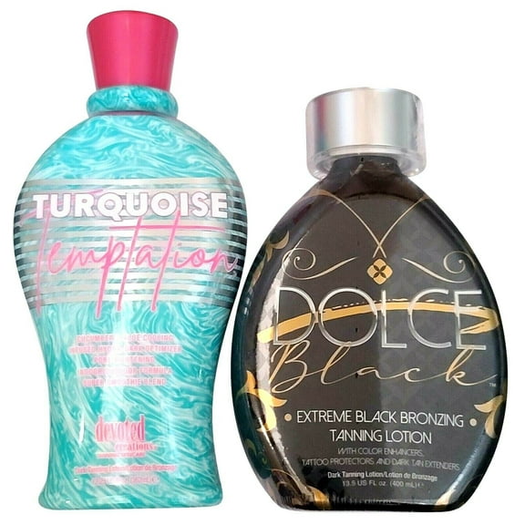 Turquoise Temptation & Black Bronzer Tanning Lotion