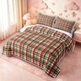 thumbnail image 3 of Manfei Farmhouse Christmas Twin Quilt Set,Rustic Holiday Plaid Twin Coverlet Set,Red,2pcs,1 Bedspread and 1 Pillowcase, 3 of 7