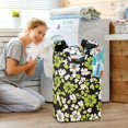 thumbnail image 5 of Yayeee Freestanding Laundry Hamper with Handle Collapsible Large Storage Basket for Clothes, Green Flower Pattern, 5 of 7