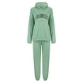 thumbnail image 3 of Gibobby Conjunto de sudadera informal para mujer Conjunto de sudadera con capucha y pantalones largos informales a la moda para mujer(Verde de menta,G), 3 of 4