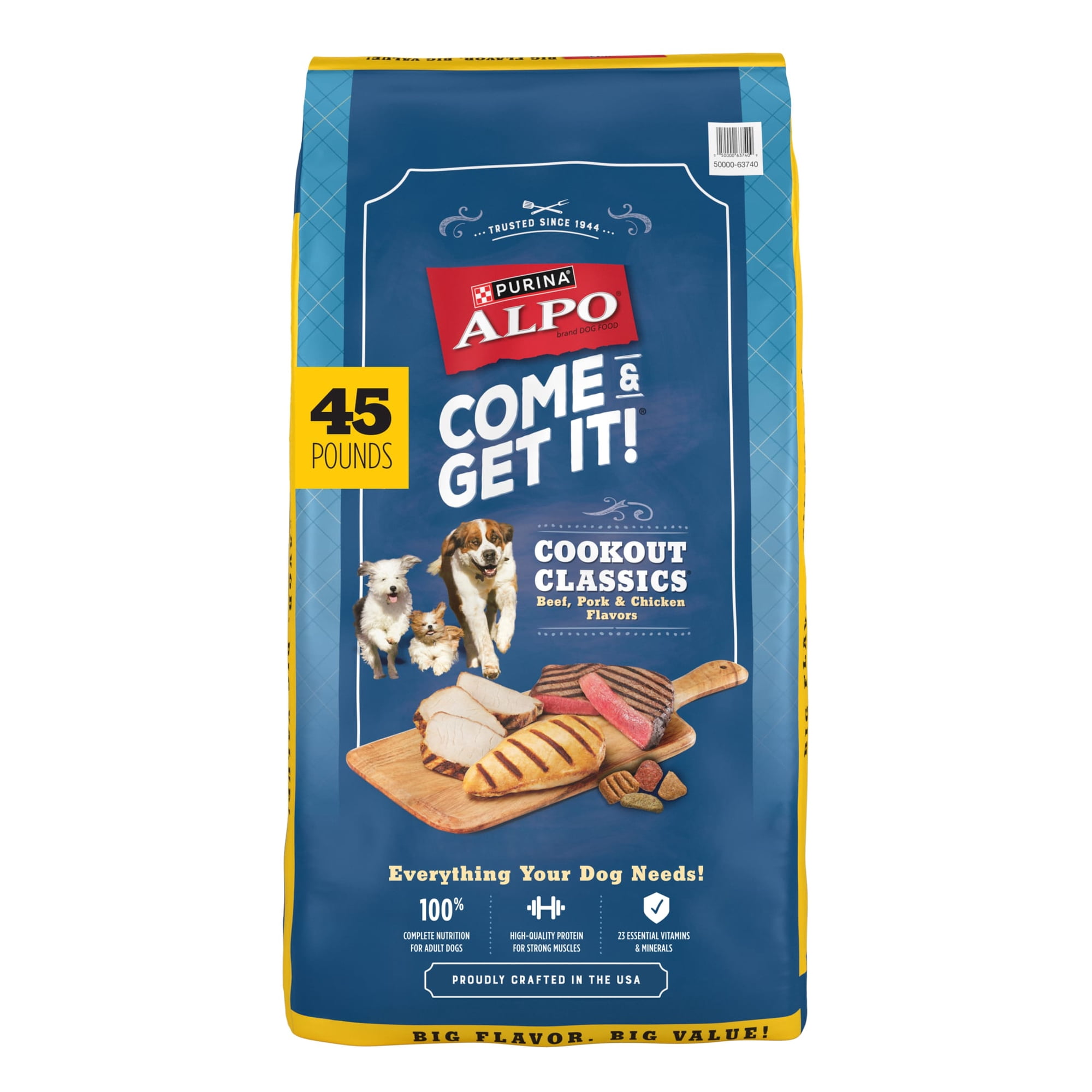 Purina ALPO Come and Get It! Cookout Classics Adult Dry Dog Food, 45 lb.
