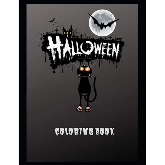 Halloween Coloring Book: Halloween Coloring Book, Black and White drawings and colored illustrations to be inspired! Fun, (Paperback)