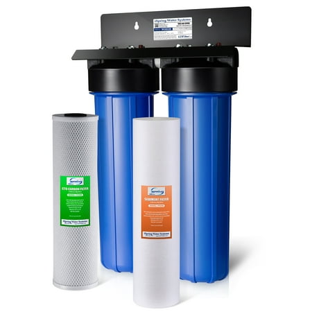 iSpring WGB22B 2-Stage 20-Inch Big Blue Whole House Water Filter 1-Inch NPT