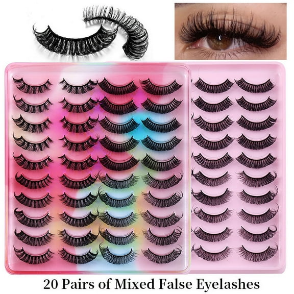 20 Pairs Soft False Eyelashes - Thick Natural Grafting Style, Perfect for Daily Wear & Party Makeup