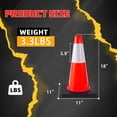 thumbnail image 3 of Traffic Safety Cones 18 Inch Orange Cones with Reflective Collar for Road Parking, Driving Practice,2 PACK, 3 of 8