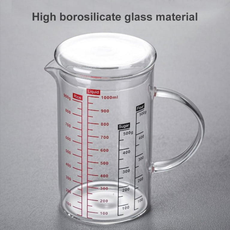 High Borosilicate Glass Transparent Measuring Cup for Water Flour