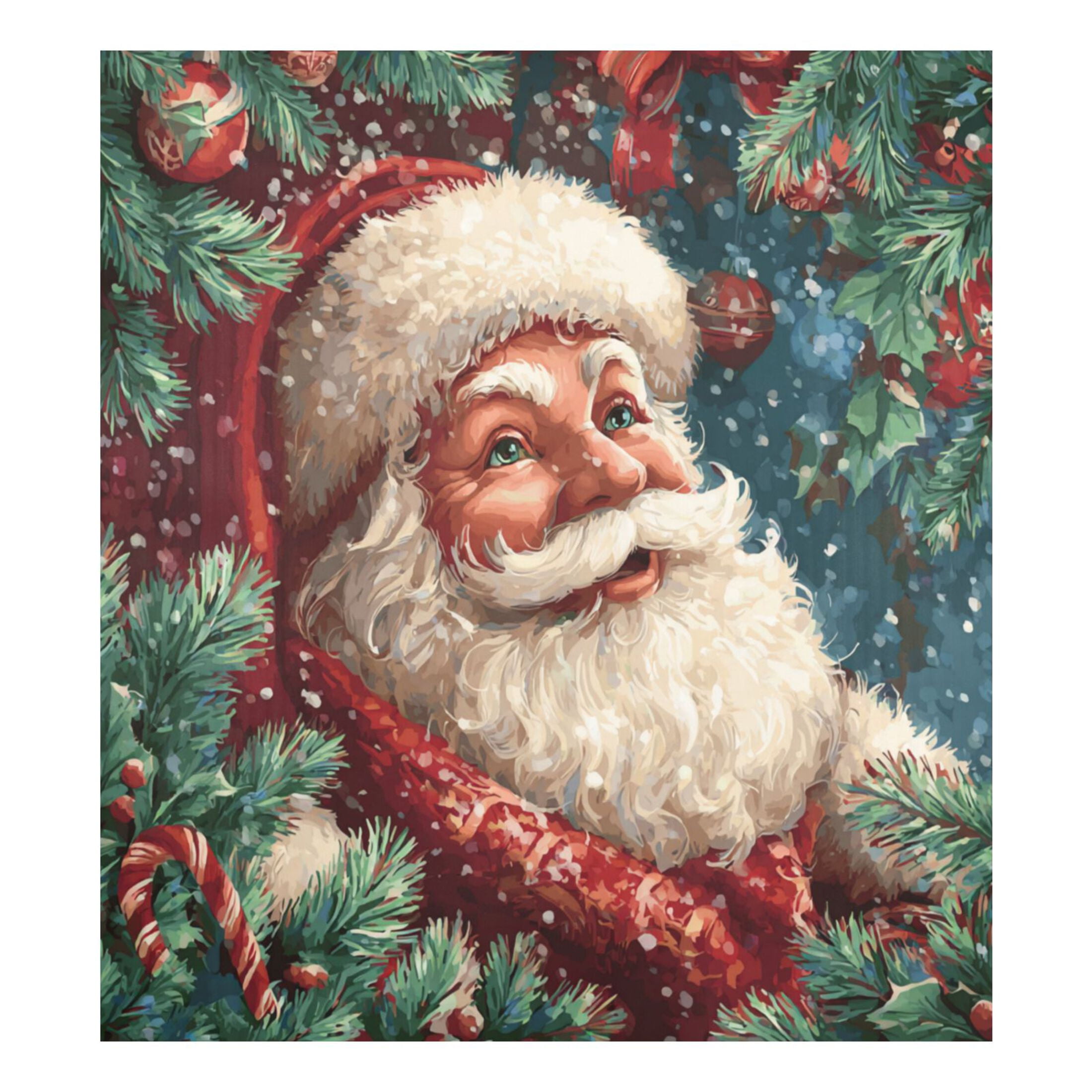 Dishwasher Magnetic Refrigerator Magnet Cover Sticker Home Decorative 23"x26" Cute Smiling Santa Claus