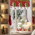 thumbnail image 4 of Christmas Snowman Valances for Windows, Red Winter Christmas Tree Snowflake Rod Pocket Valance Short Window Treatments Curtains for Kitchen Bathroom Bedroom Decor, 56 x 16 In, 4 of 9