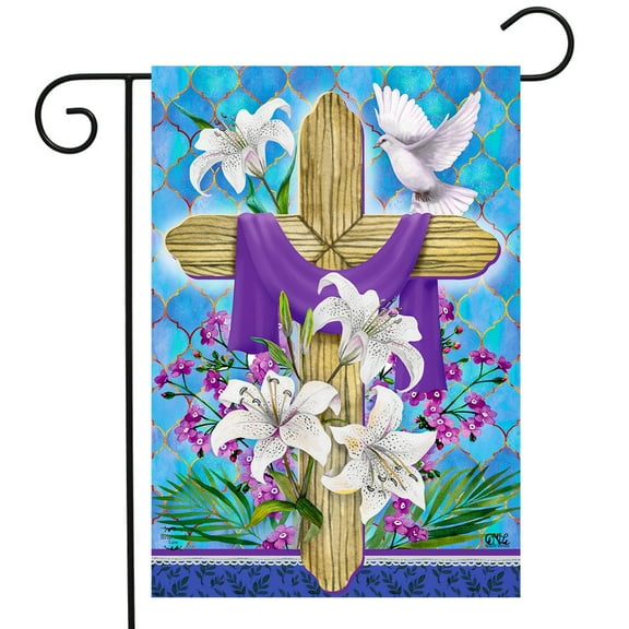 Briarwood Lane Easter Lily Cross Holiday Garden Flag