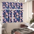 thumbnail image 5 of Colorful Hibiscu Kitchen Curtains Window Curtains Valance and Tier Set Modern Rod Pocket Short Tier Curtain for Bathroom Small Cafe Curtains for Decor Kitchen Window Curtains Over Sink, 5 of 5