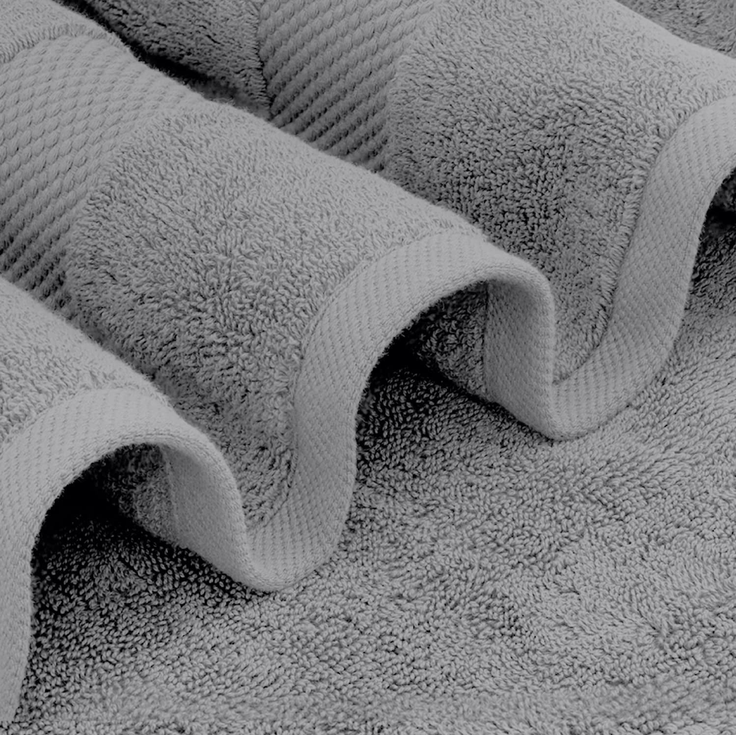 White Classic Hotel Collection 700 Gsm Turkish Cotton Bath Towels, Bathroom Towels Set, Light Gray, 27 x 54, 4 Pack