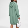 thumbnail image 6 of SUNBS Women Hoodies Dress Hooded Sweatshirts Dress Casual Long Sleeve Tunic Tops Oversized Cloths with Pocket, 6 of 8